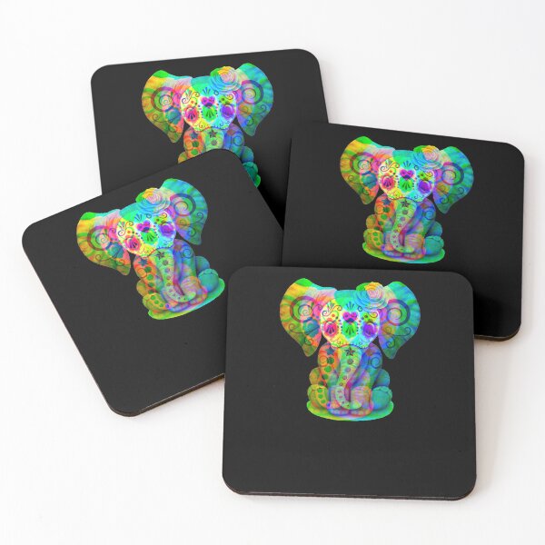 Item preview, Elefante Sugar Skull Glitch Halloween Day Of The Dead designed and sold by tolivia.