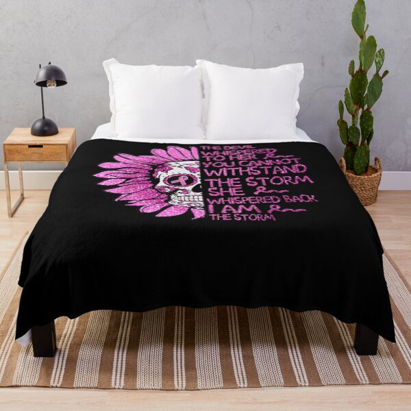 Item preview, The Devil Whispered Withstand The Storm Skull Breast Cancer designed and sold by nancyholly.