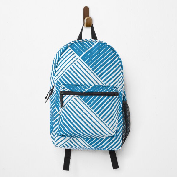 Item preview, Blue and White Square Mosaic Stripe Pattern 2022 Trending Color - Colour - Hue - Shade Pantone Ibiza Blue 17-4245 designed and sold by ColorOfTheYears.