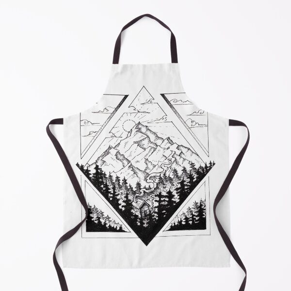 Item preview, Home , Ink illustration Cabin in the Mountains designed and sold by Amanda Irene.