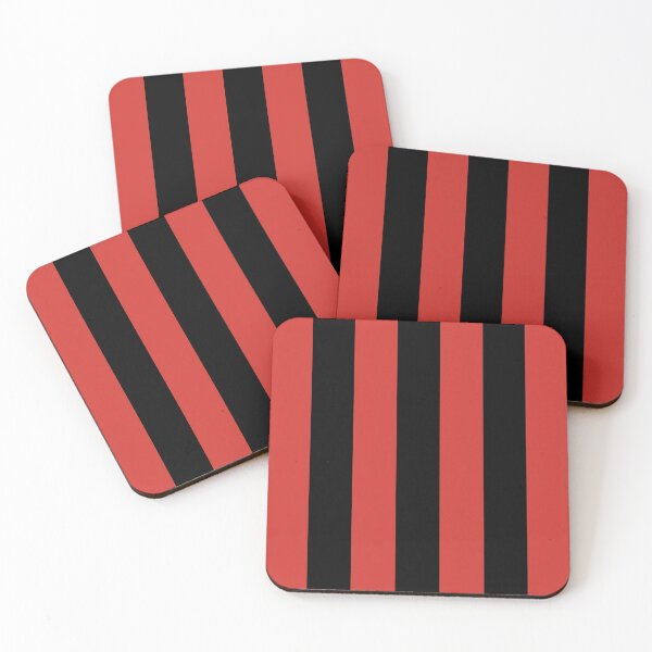 Item preview, Black and Red Vertical Stripe Pattern 2022 Trending Color - Colour - Hue - Shade Pantone Red Alert 18-1559 designed and sold by ColorOfTheYears.