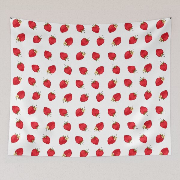 Item preview, Lindo patrón de fresas Red Cottagecore Estética designed and sold by candymoondesign.