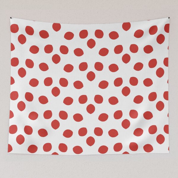 Item preview, Red and White Minimal Shape Ornamental Pattern 2022 Trending Color - Colour - Hue - Shade Pantone Red Alert 18-1559 designed and sold by ColorOfTheYears.