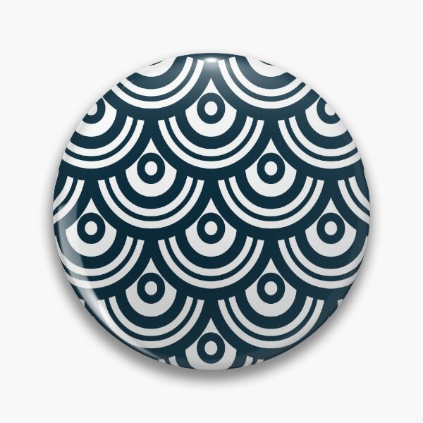 Item preview, Retro navy blue and white semicircles designed and sold by IoanaHraball.