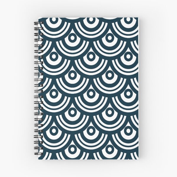 Item preview, Retro navy blue and white semicircles designed and sold by IoanaHraball.
