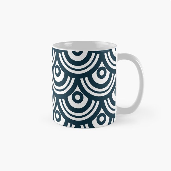 Item preview, Retro navy blue and white semicircles designed and sold by IoanaHraball.