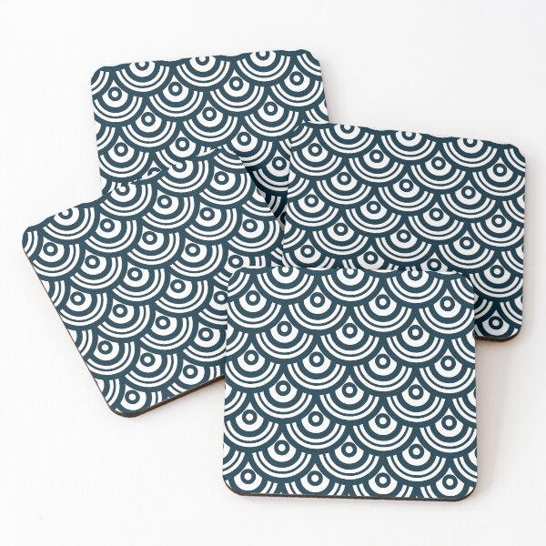 Item preview, Retro navy blue and white semicircles designed and sold by IoanaHraball.