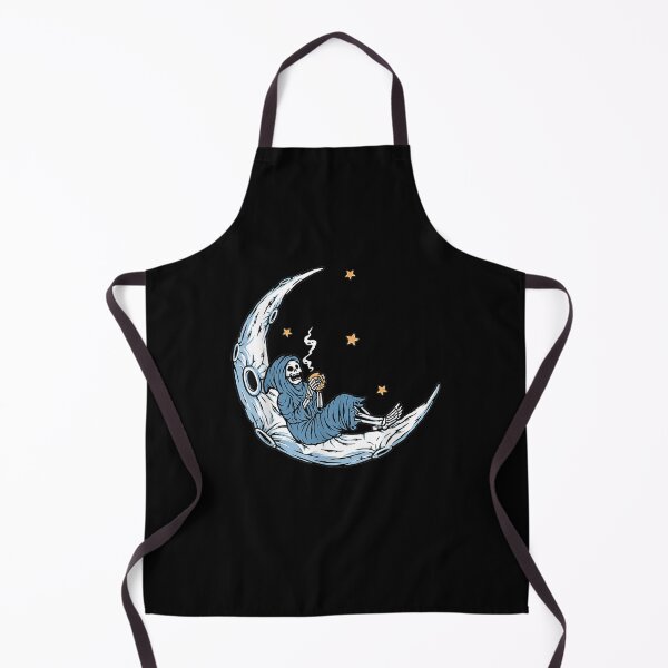 Item preview, Halloween Coffee Drinking Skeleton Skull Sitting On The Moon designed and sold by robinxam.