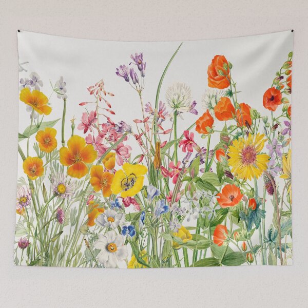 Item preview, Wild colored flowers field designed and sold by Cattigal.