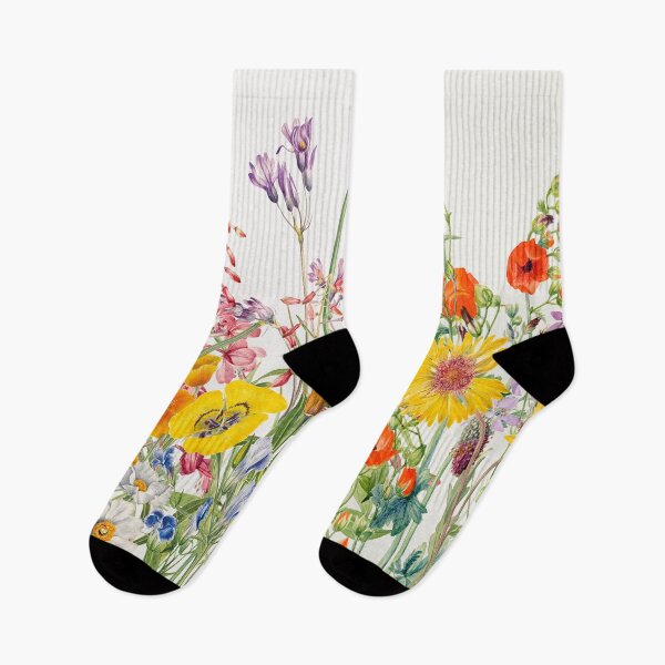 Item preview, Wild colored flowers field designed and sold by Cattigal.
