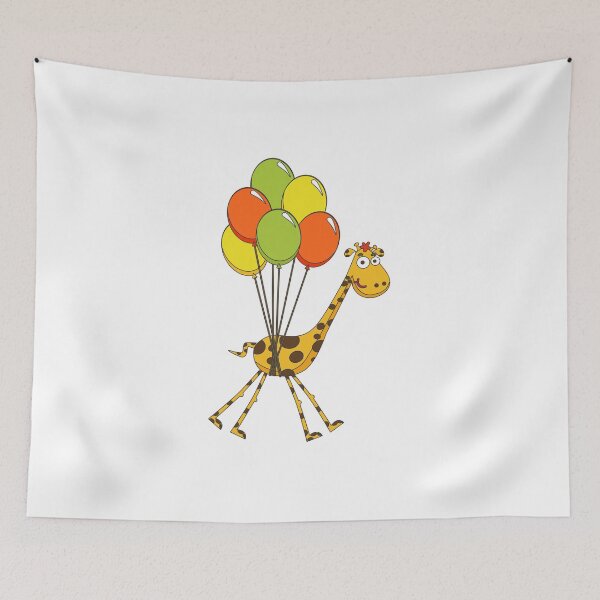 Item preview, Cheerful giraffe on balloons designed and sold by Pavnud.