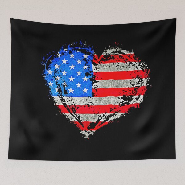 Item preview, American flag heart designed and sold by MXanwar.