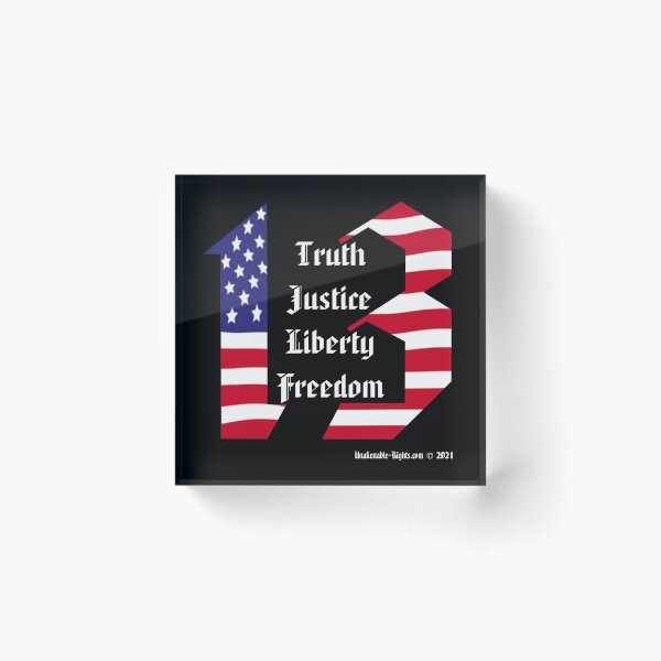 Number 13 Stars and Stripes Acrylic Block