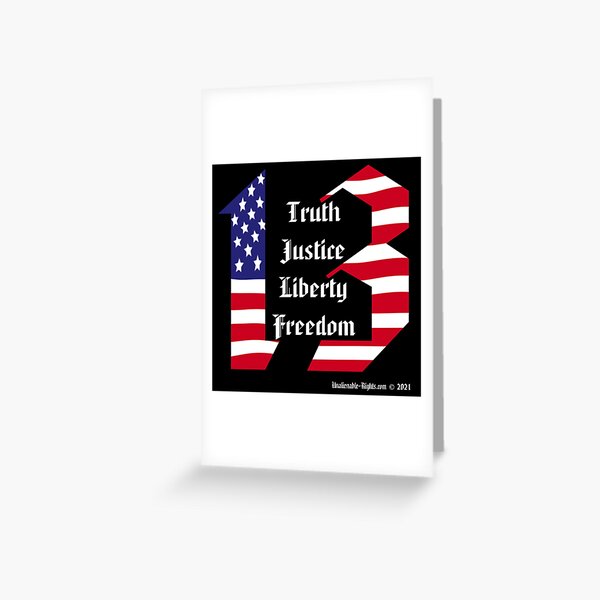 Number 13 Stars and Stripes Greeting Card