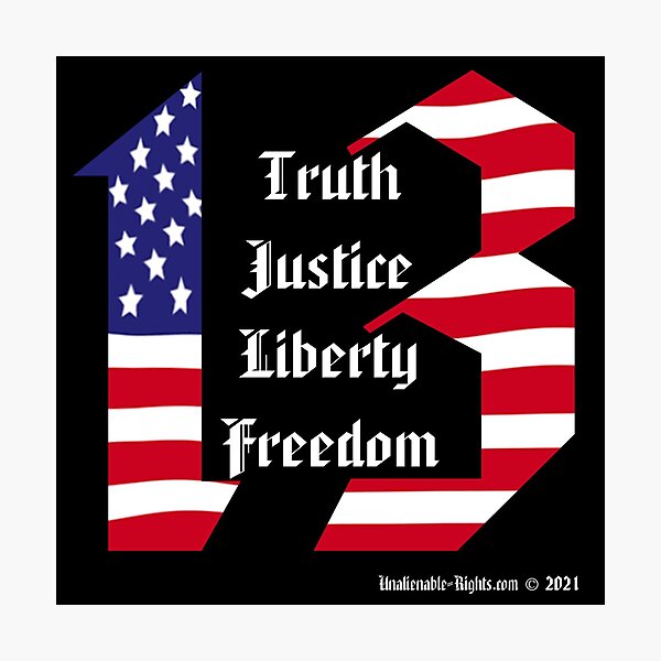 Number 13 Stars and Stripes Photographic Print