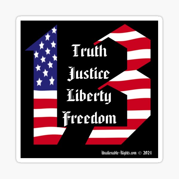 Number 13 Stars and Stripes Sticker