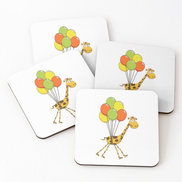 Item preview, Cheerful giraffe on balloons designed and sold by Pavnud.