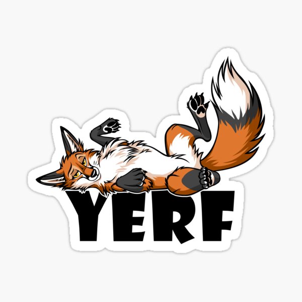 Lazy YERF Fox Sticker