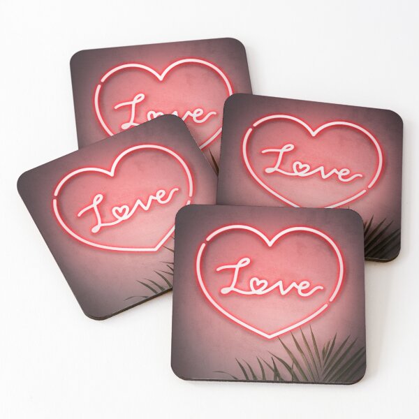 Item preview, Neon red heart frame with love on a wall designed and sold by Sneh Universe.