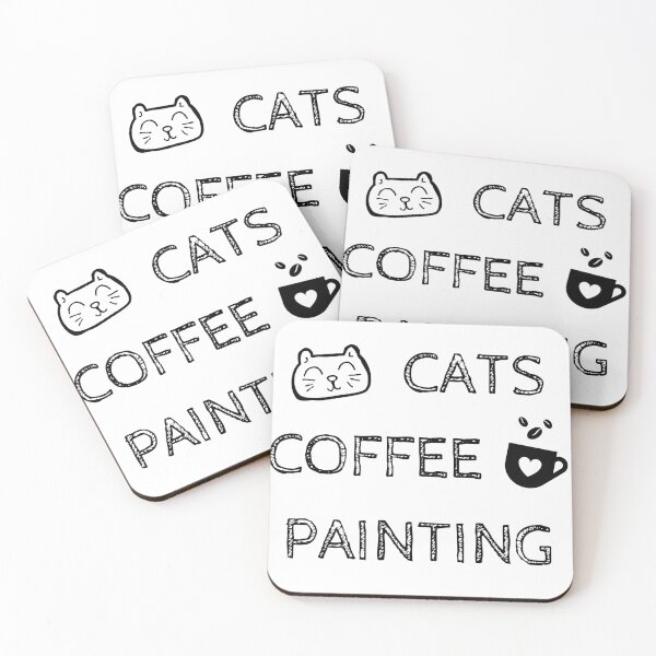 Item preview, Cats. Coffee. Painting designed and sold by TheGreenGoat.