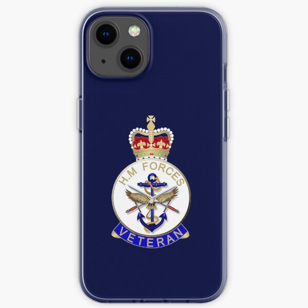 HM KRÄFTE VETERAN ABZEICHEN. BRITISCHER VETERAN. Auf Marineblau. iPhone Flexible Hülle