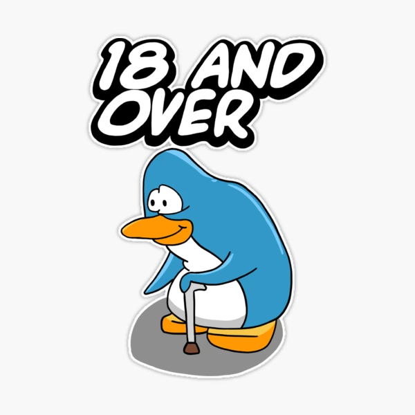 Aesthetic kawaii meme club Penguin sticker y2k