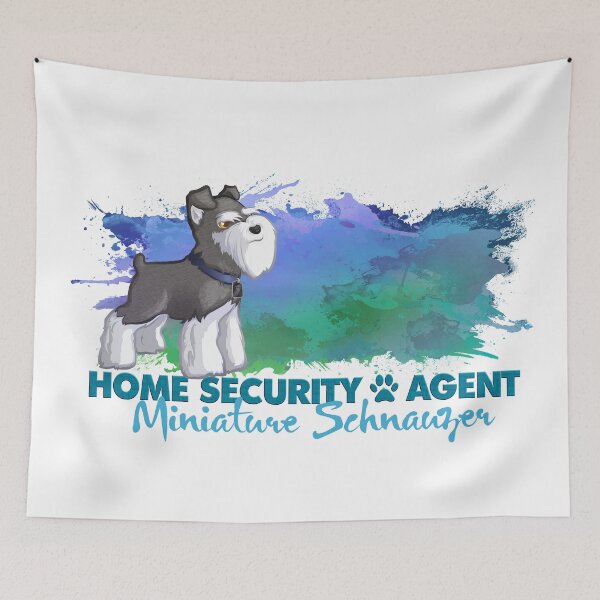 Item preview, Miniature Schnauzer Puppy Dog as Home Security Gray designed and sold by Tazmaa.