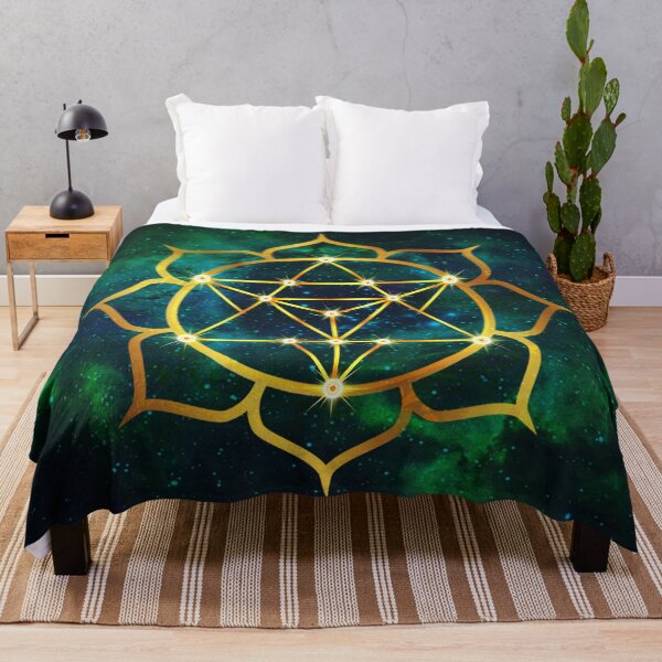 Item preview, Merkabah Ascension: 8-Petal Lotus Sacred Geometry on Starry Teal Nebula designed and sold by Art-PraveenRai.