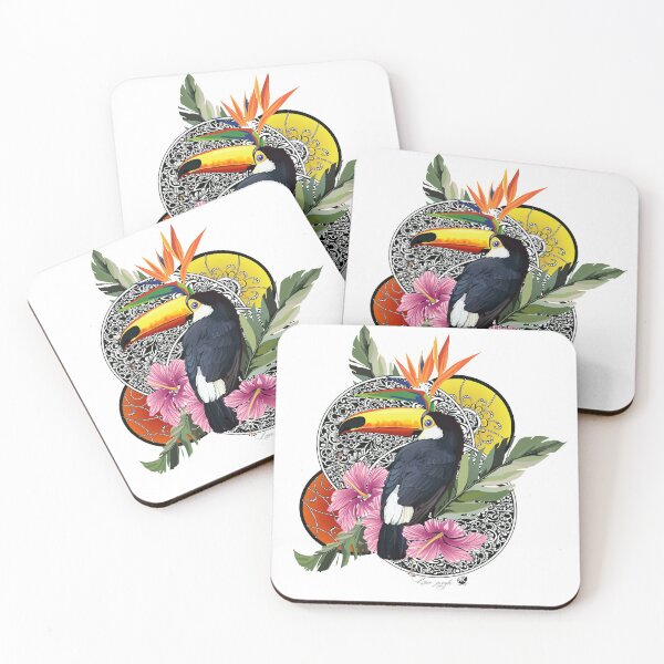 Item preview, Toucan bird illustration with lacy tambourines designed and sold by Alexandra Kueny.