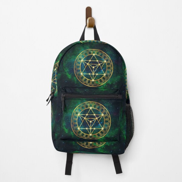 Item preview, Merkabah Bloom 24: Sacred Geometry Lotus Mandala on Starry Nebula Green designed and sold by Art-PraveenRai.