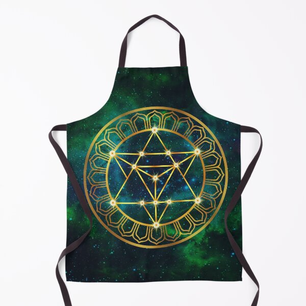 Item preview, Merkabah Bloom 24: Sacred Geometry Lotus Mandala on Starry Nebula Green designed and sold by Art-PraveenRai.