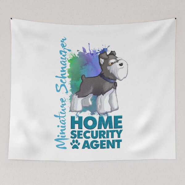 Item preview, Miniature Schnauzer Puppy Dog as Home Security Gray designed and sold by Tazmaa.