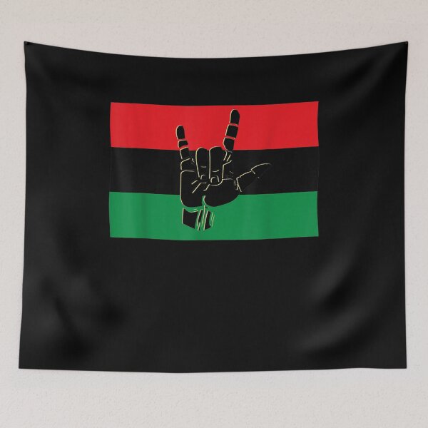 Item preview, Love Sign And Black Liberation Flag Asl Gift designed and sold by robinxam.