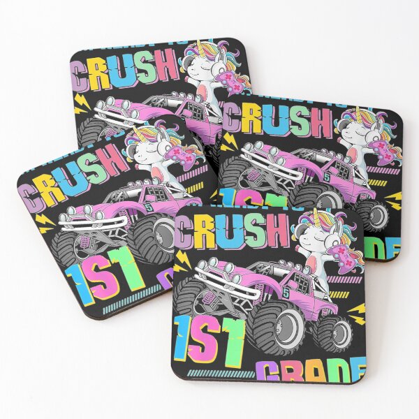 Item preview, Crush 1st Grade Unicorn Riding Monster Truck designed and sold by hongthienkhai.