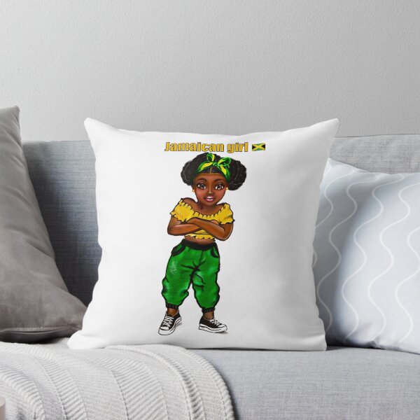 Item preview, Jamaican girl with crossed arms and colours of Jamaican flag in black green and gold inside a heart shape designed and sold by Artonmytee.