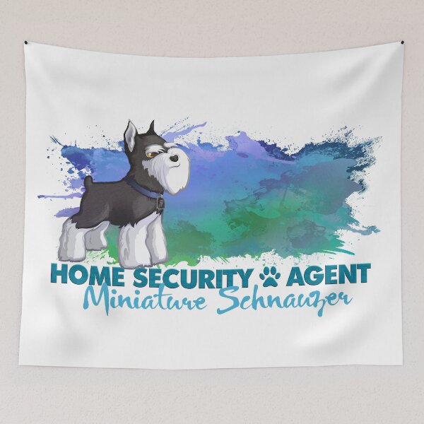 Item preview, Miniature Schnauzer Dog w Cropped Ears as Home Security B&S designed and sold by Tazmaa.