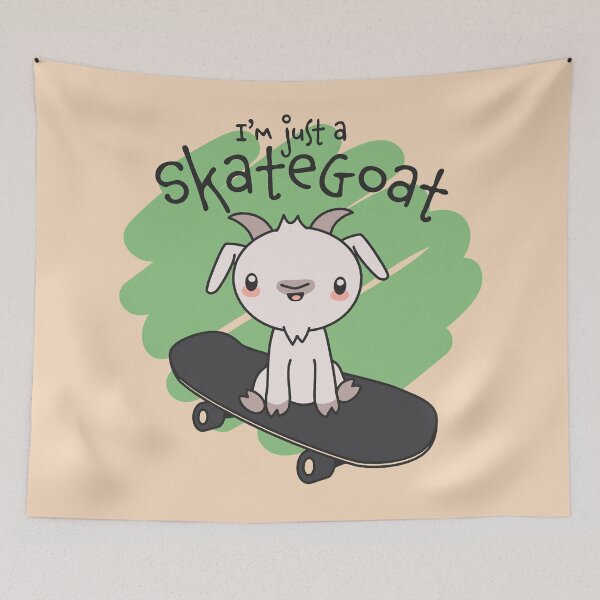 Item preview, Skate Goat Cute Kawaii Skateboarder designed and sold by BobJolley.