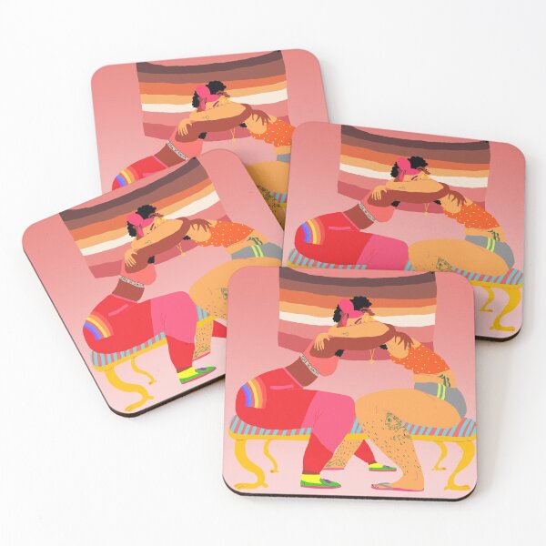 Item preview, Lesbian women queer hug (pride and equality to spread love and kindness) (lgbt soft pink aesthetic) designed and sold by emcazalet.