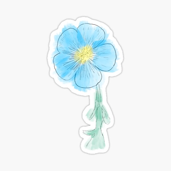 Blue Flax (no text) Sticker