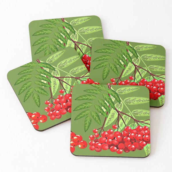 Item preview, A Bunch Of Mountain Ash On A Branch With Green Leaves designed and sold by Phantasmal-2-do.