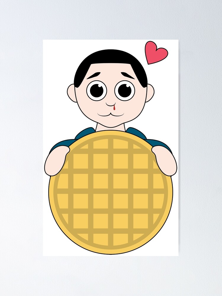 Stranger Things Eleven Cartoon Eggo Waffle Poster By Danihops Redbubble