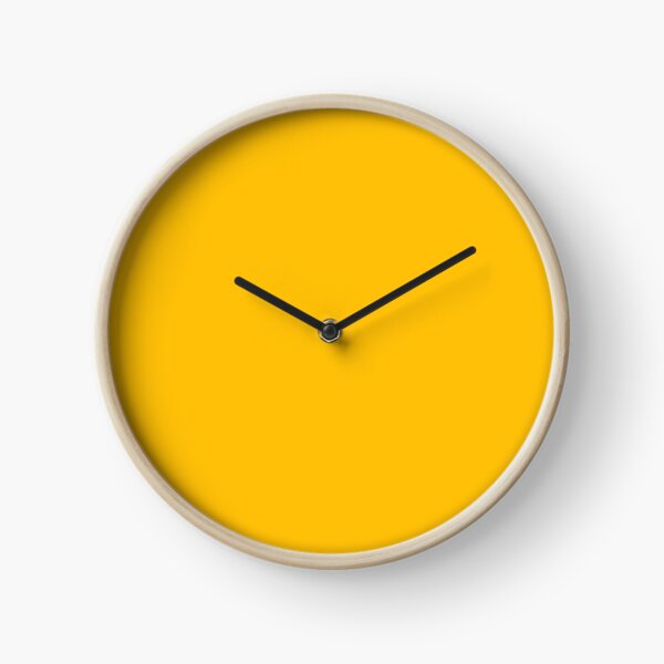 Golden Marigold Solid Color 2022 - 2023 Spring / Summer Trending Hue (Shade) Pairs Pantone Spectra Yellow 14-0957 Clock