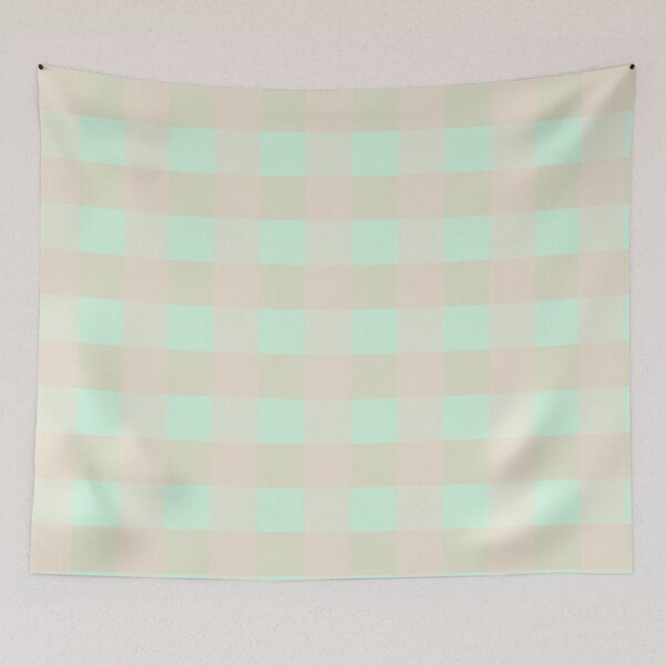 Item preview, Peach Sea Foam Green Vichy Gingham Pattern designed and sold by ledalinda.