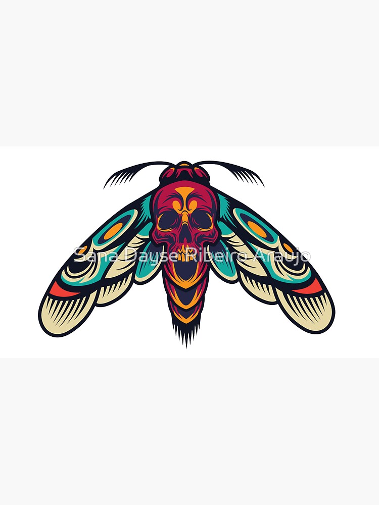 Vintage Colorful Scary Moth by gadin