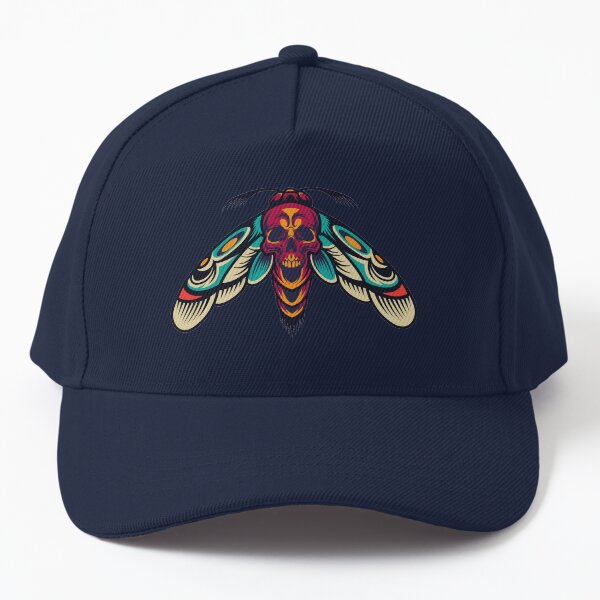 Vintage Colorful Scary Moth Baseball Cap