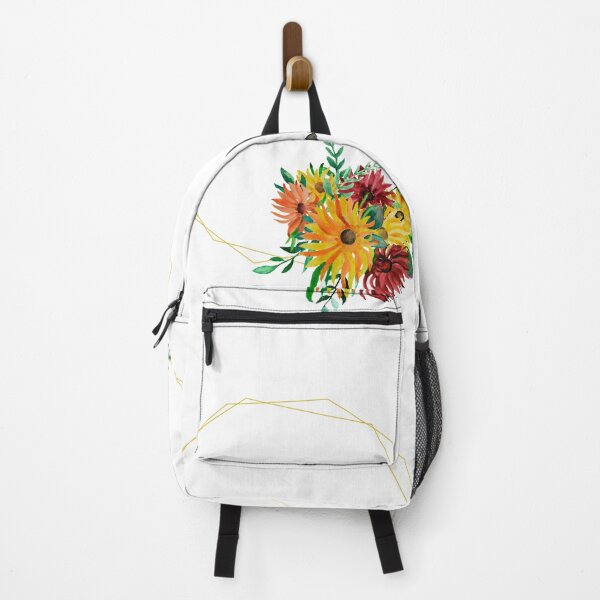 Item preview, Floral design with round frame and yellow, orange, red flowers and green leaves.  designed and sold by mommercury.