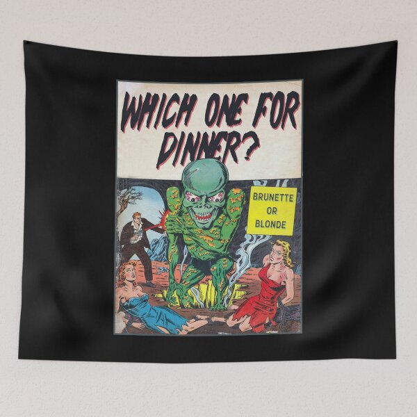Item preview, Vintage Alien Invasion Retro Horror Poster Brunette Blonde Gift designed and sold by TheAplus.