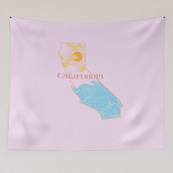 Item preview, Boho Cute California State Outline Design Vintage Sun Beach Retro designed and sold by goodprana3891.