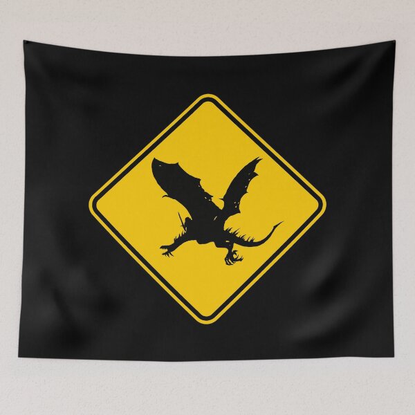 Item preview, Fellbeast warning sign designed and sold by NerdScribblings.