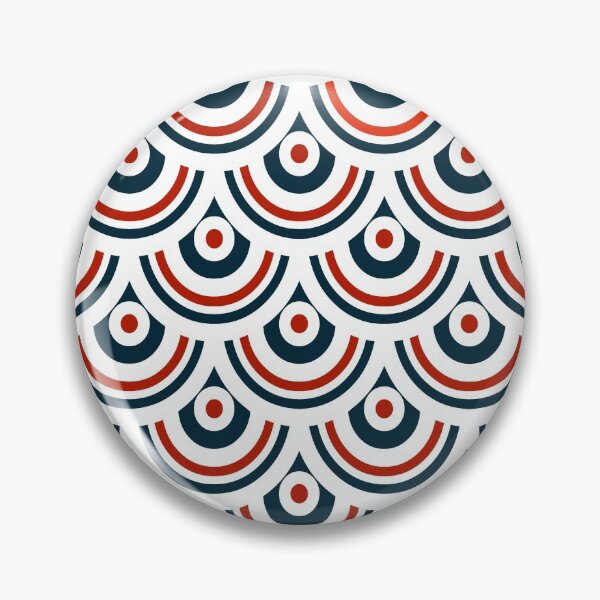 Item preview, Retro navy blue, white and red semicircles designed and sold by IoanaHraball.